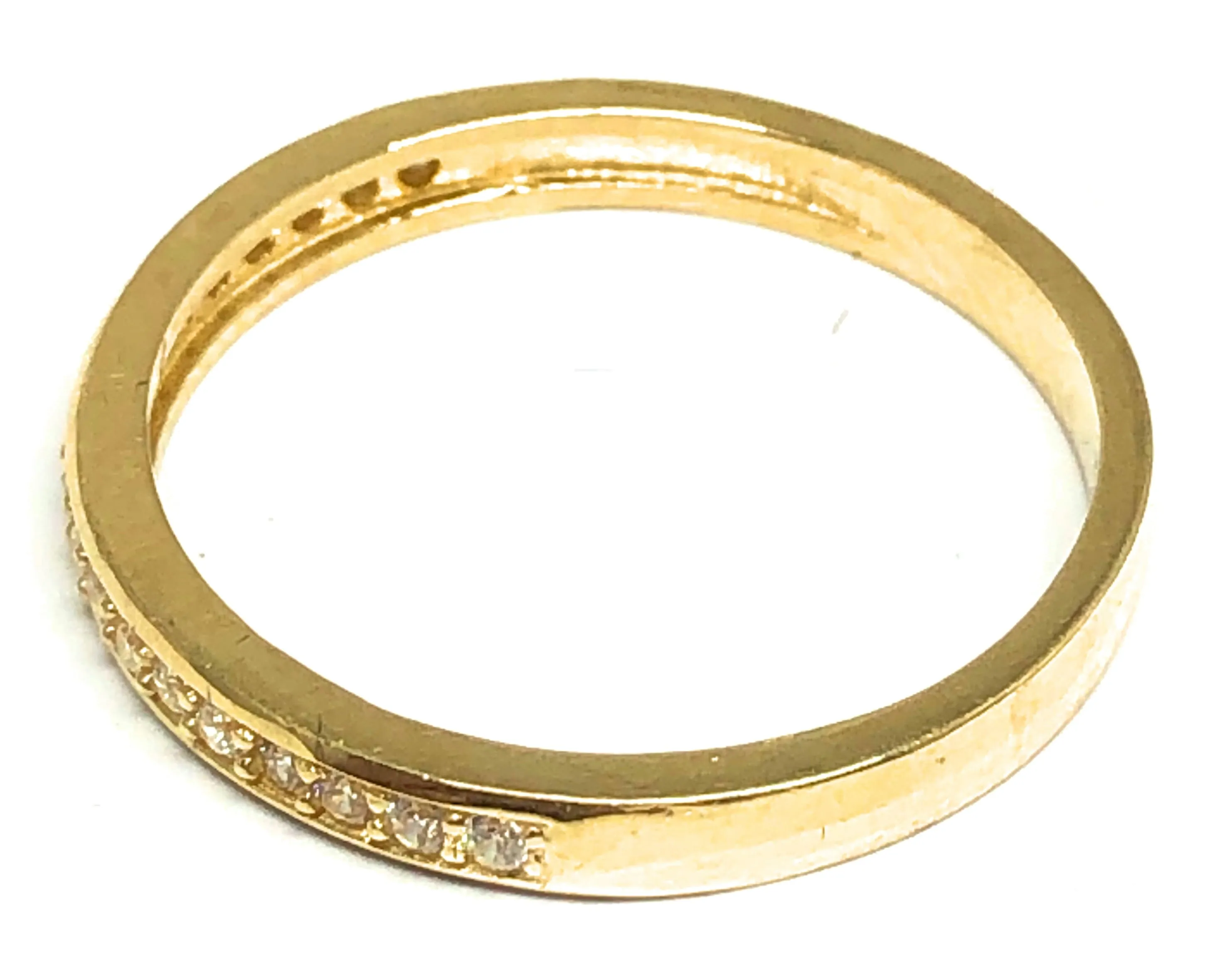 10k Solid Gold Yellow Classic CZ Band Ring 3mm