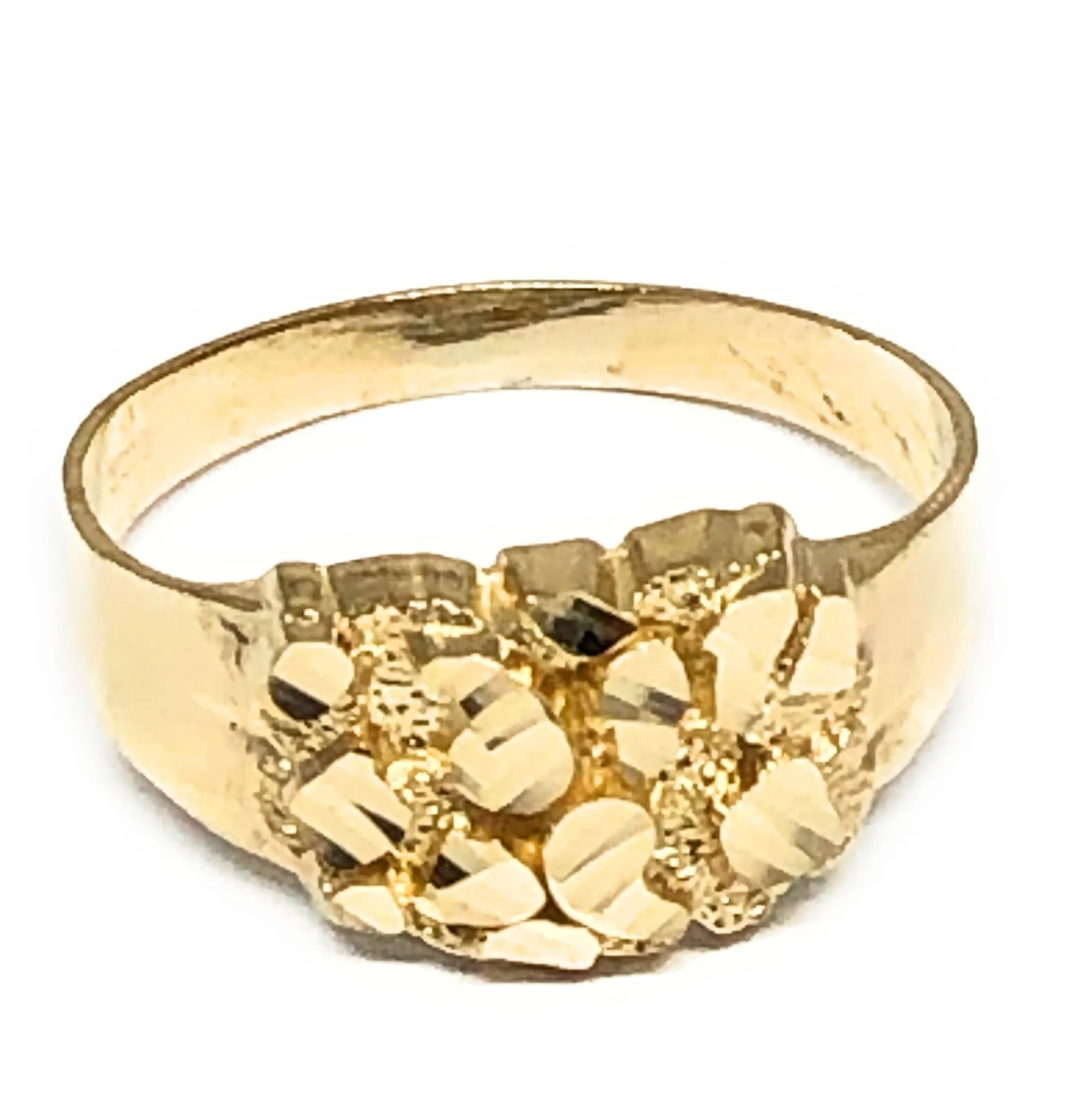 10k Solid Gold Yellow Classic Nugget Ring (MED)