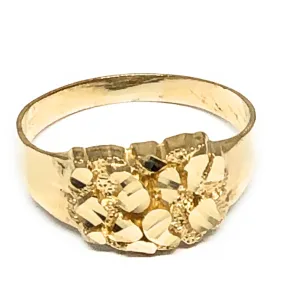 10k Solid Gold Yellow Classic Nugget Ring (MED)