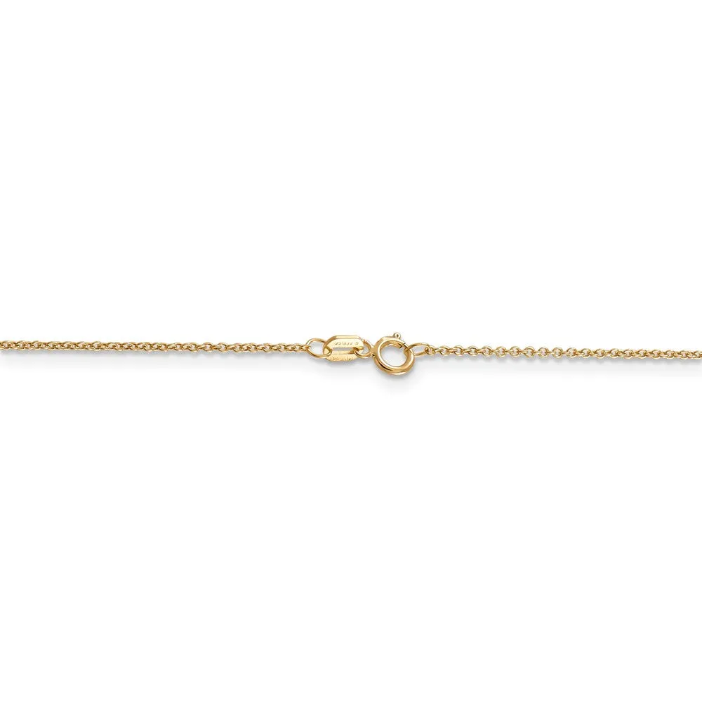 14k Yellow Gold Diamond Cut Swan Necklace