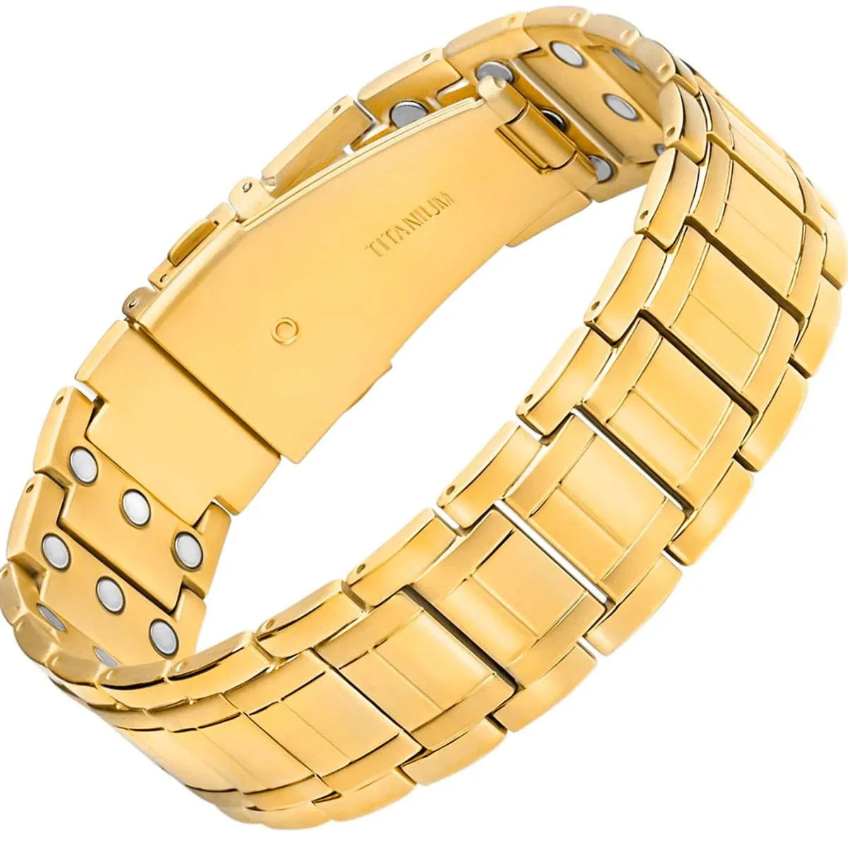 3x Strength Titanium Magnetic Bracelet for Men (Gold)