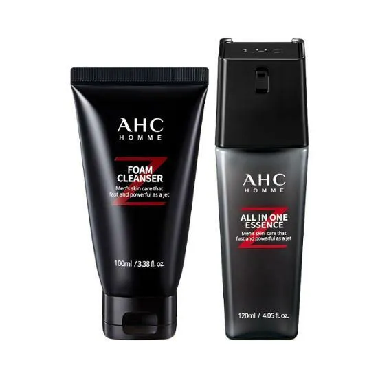 AHC Homme Z All-In-One Essence Sets Dry Skincare for Mens Moisture clean Gifts Helps hydrate Hyaluronic Acid removing dead skin 