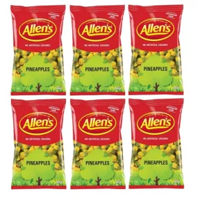 Allens Pineapples Lollies 1.3kg 6 Pack Bulk