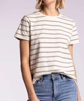 Asher Tee - Ivory/Grey Stripe