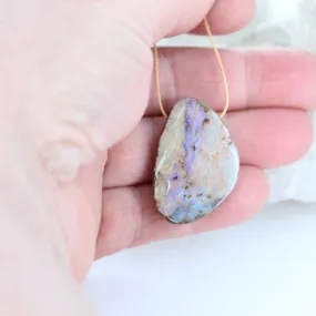 Australian Golden Boulder Opal Golden Pendant #2