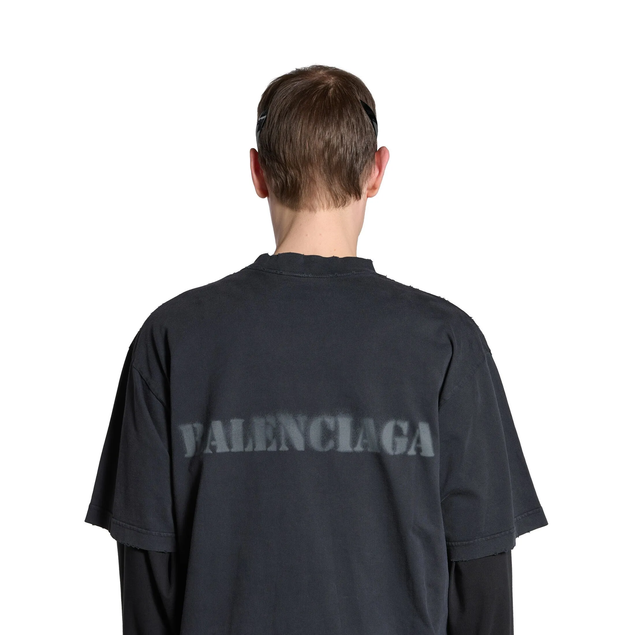 BALENCIAGA  |Stencil Type T-shirt Medium Fit in Black