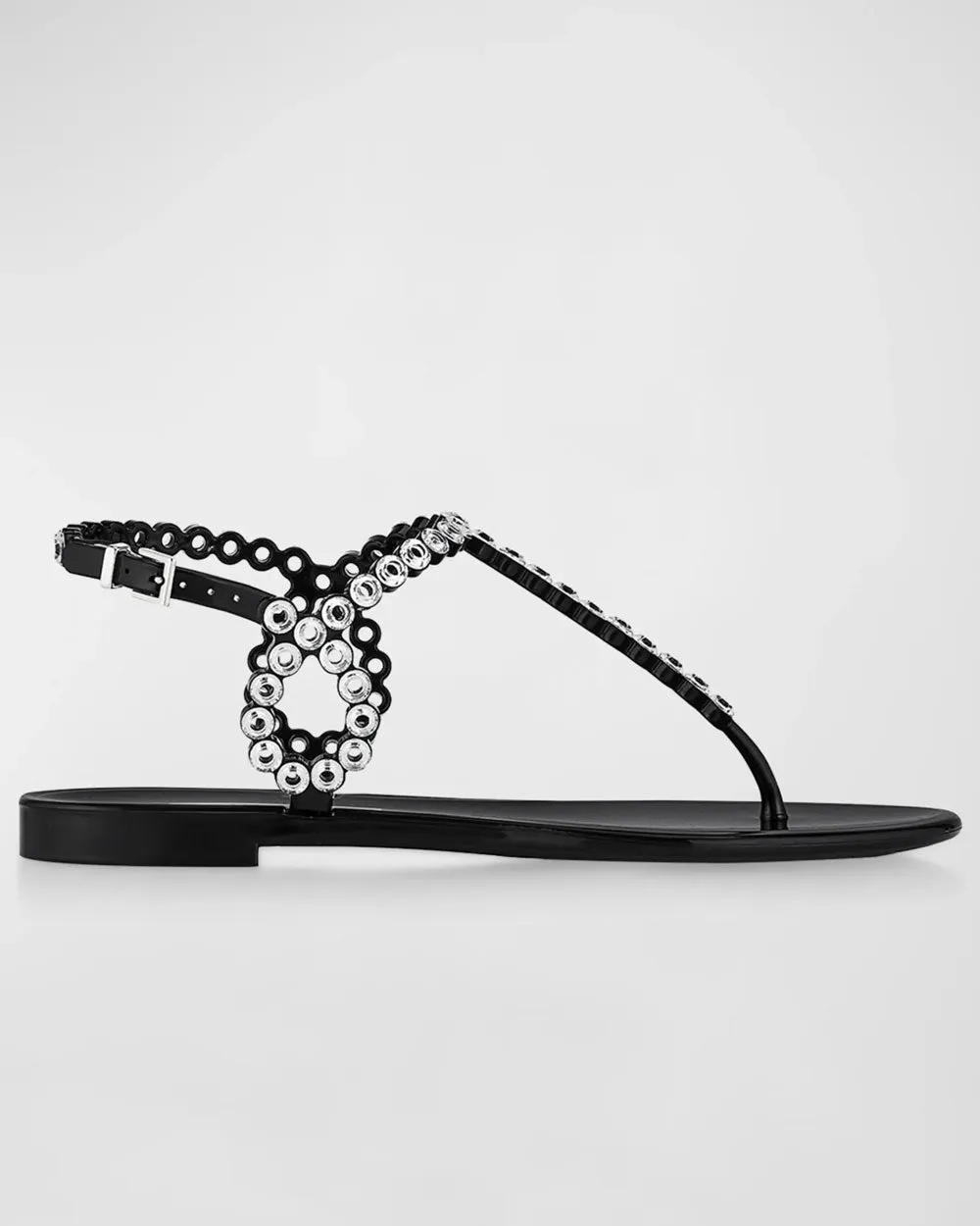 Barely There Crystal Jelly Sandal in Black