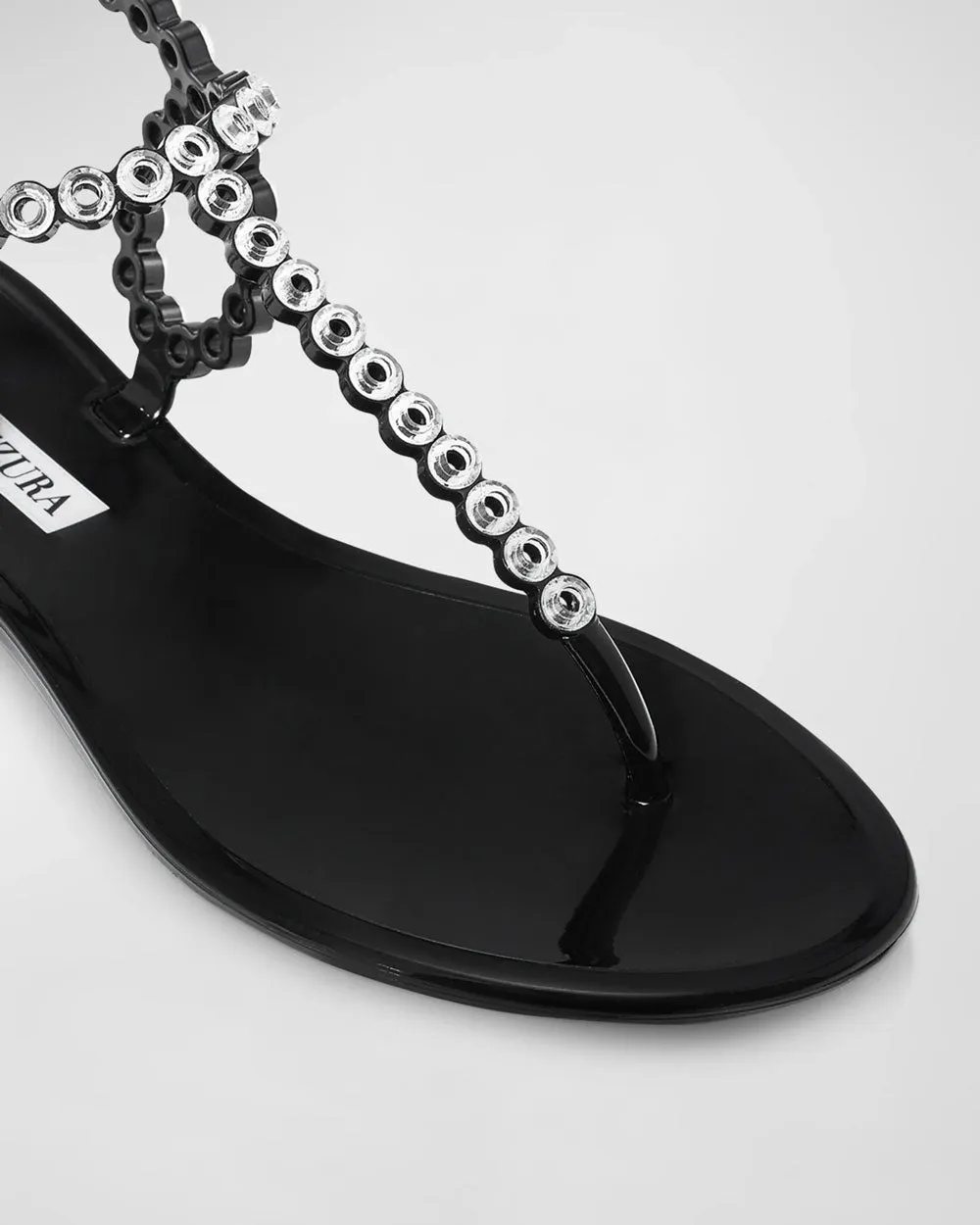 Barely There Crystal Jelly Sandal in Black