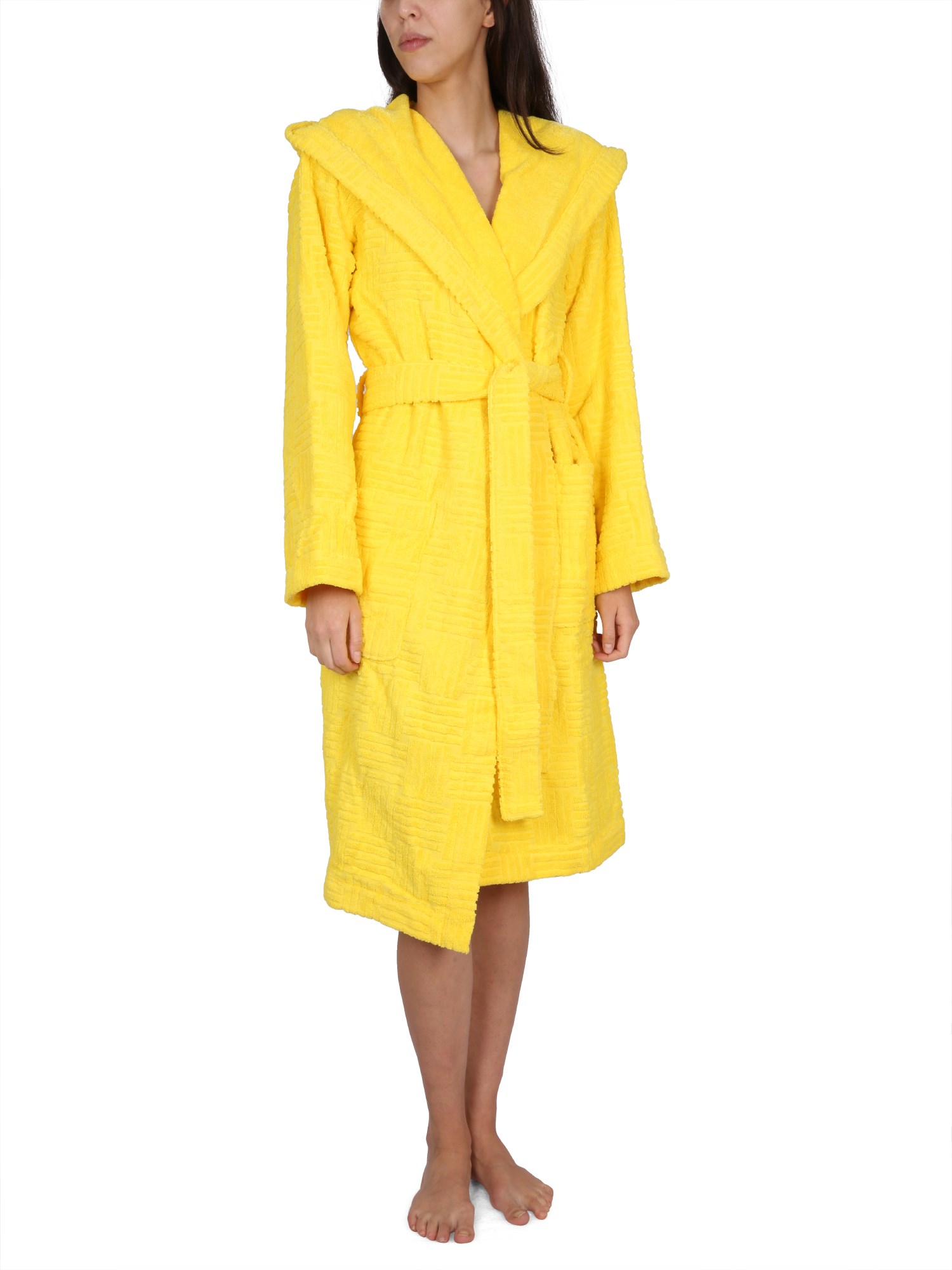 BOTTEGA VENETA    COTTON TERRY HOODED BATHROBE