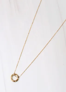 Britannia Circle Charm Necklace GOLD