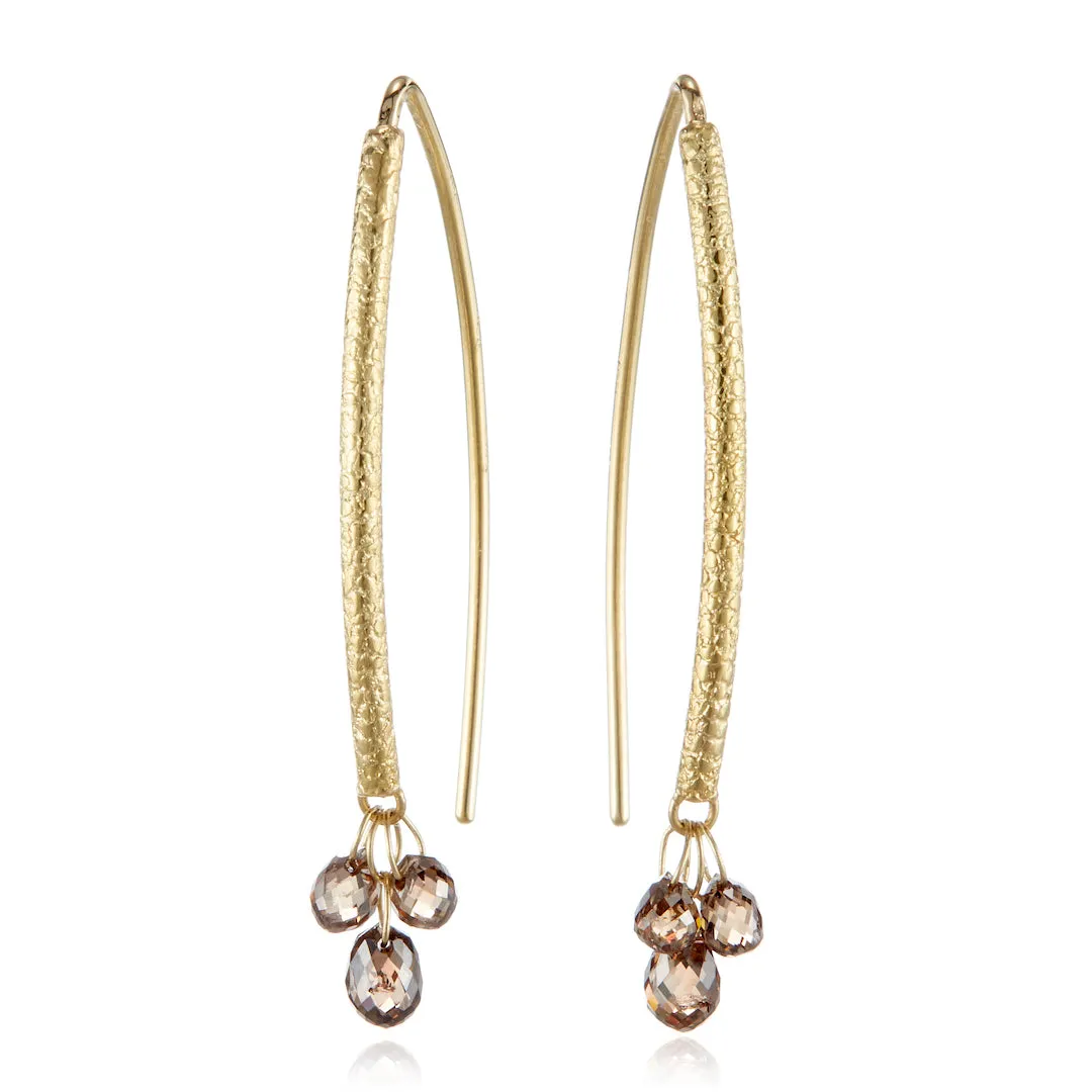 Brown Diamond Navette Earrings