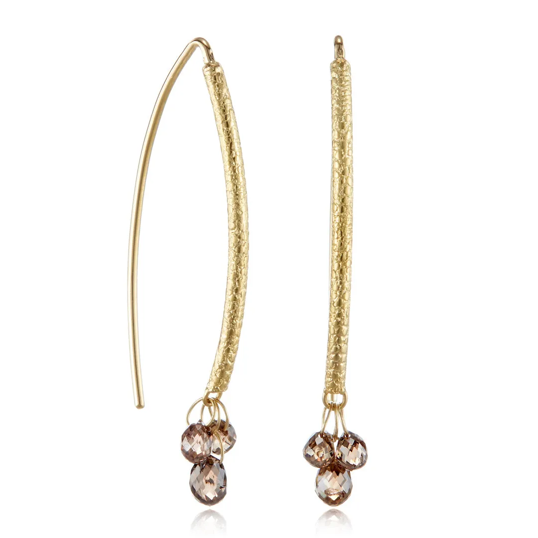 Brown Diamond Navette Earrings