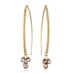 Brown Diamond Navette Earrings