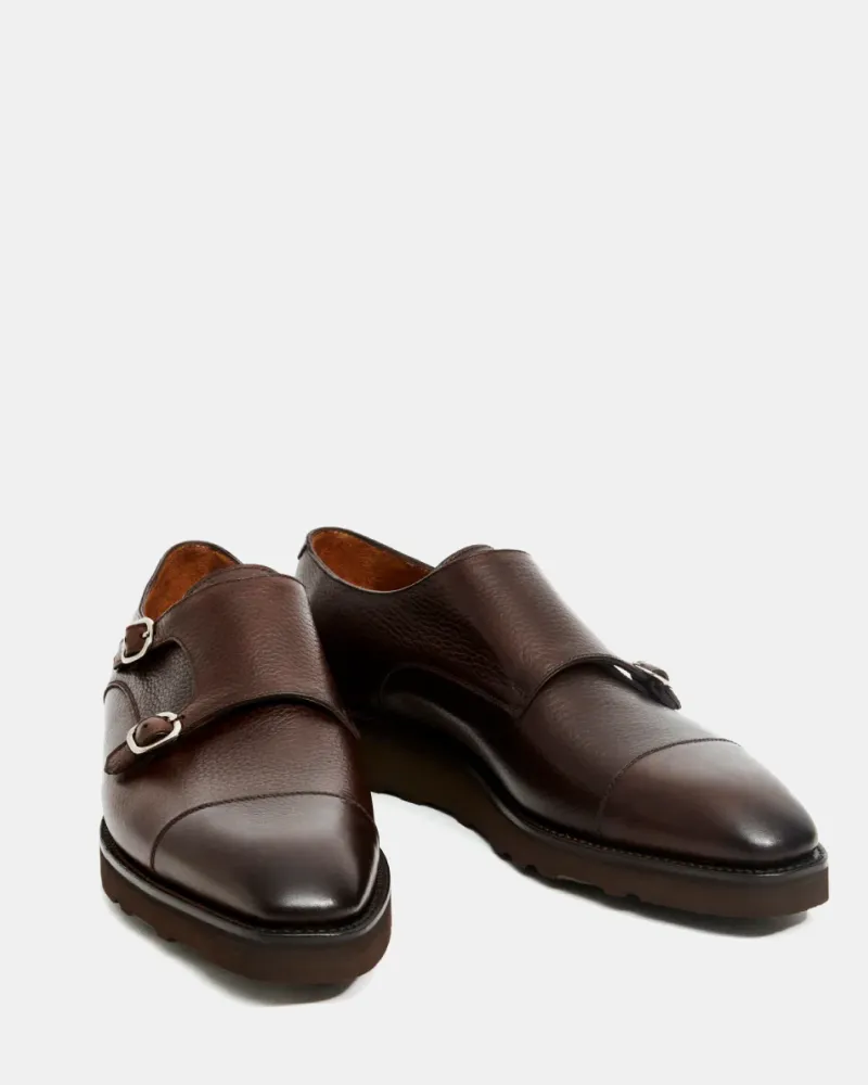 Brown Lightweight Monk Strap Shoe