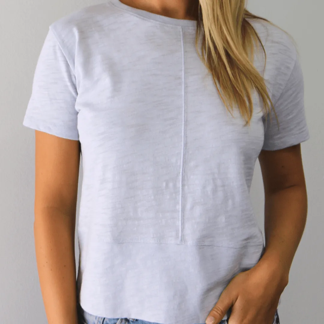 Celia Perfect Length Tee in Arctic Blue - Short Sleeve