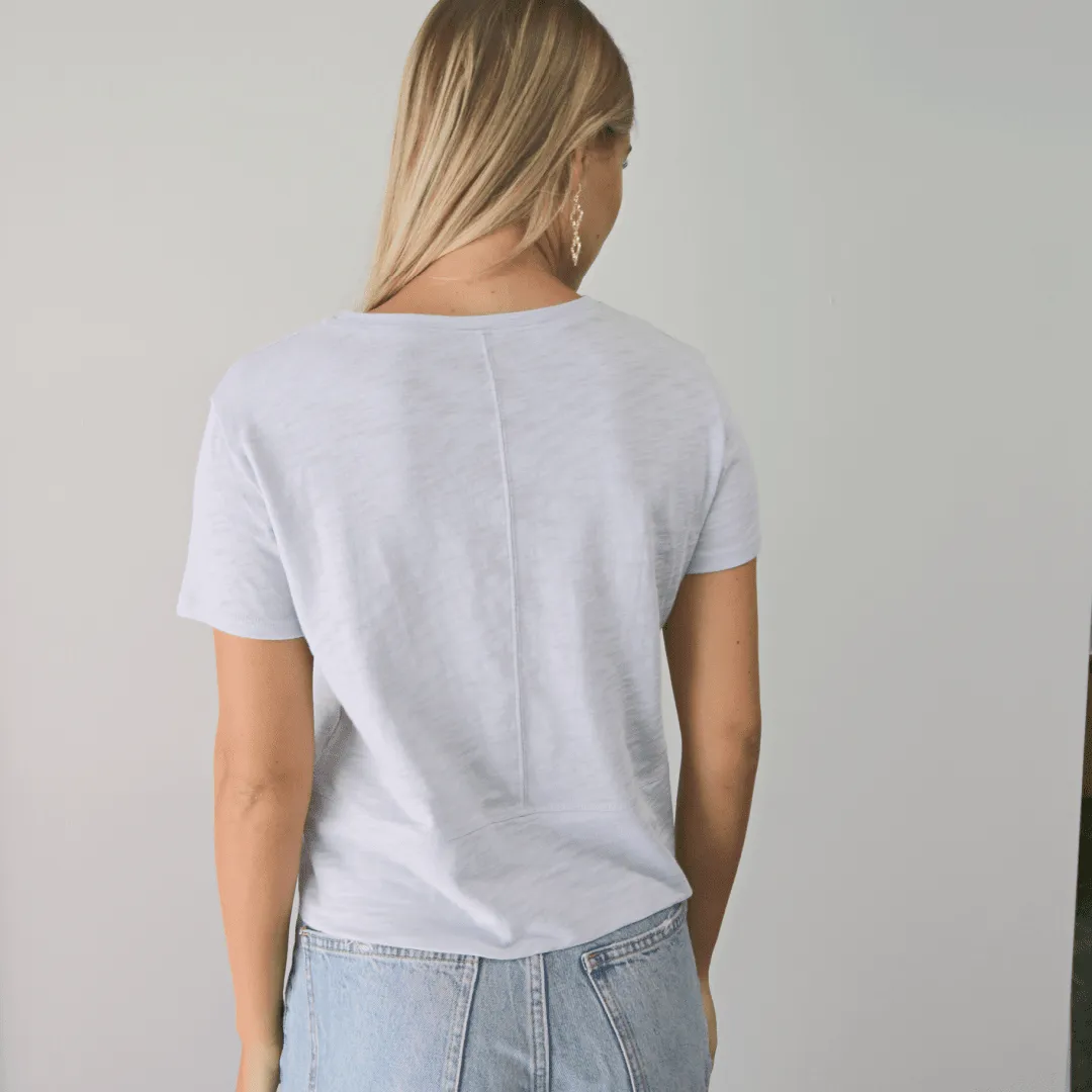 Celia Perfect Length Tee in Arctic Blue - Short Sleeve