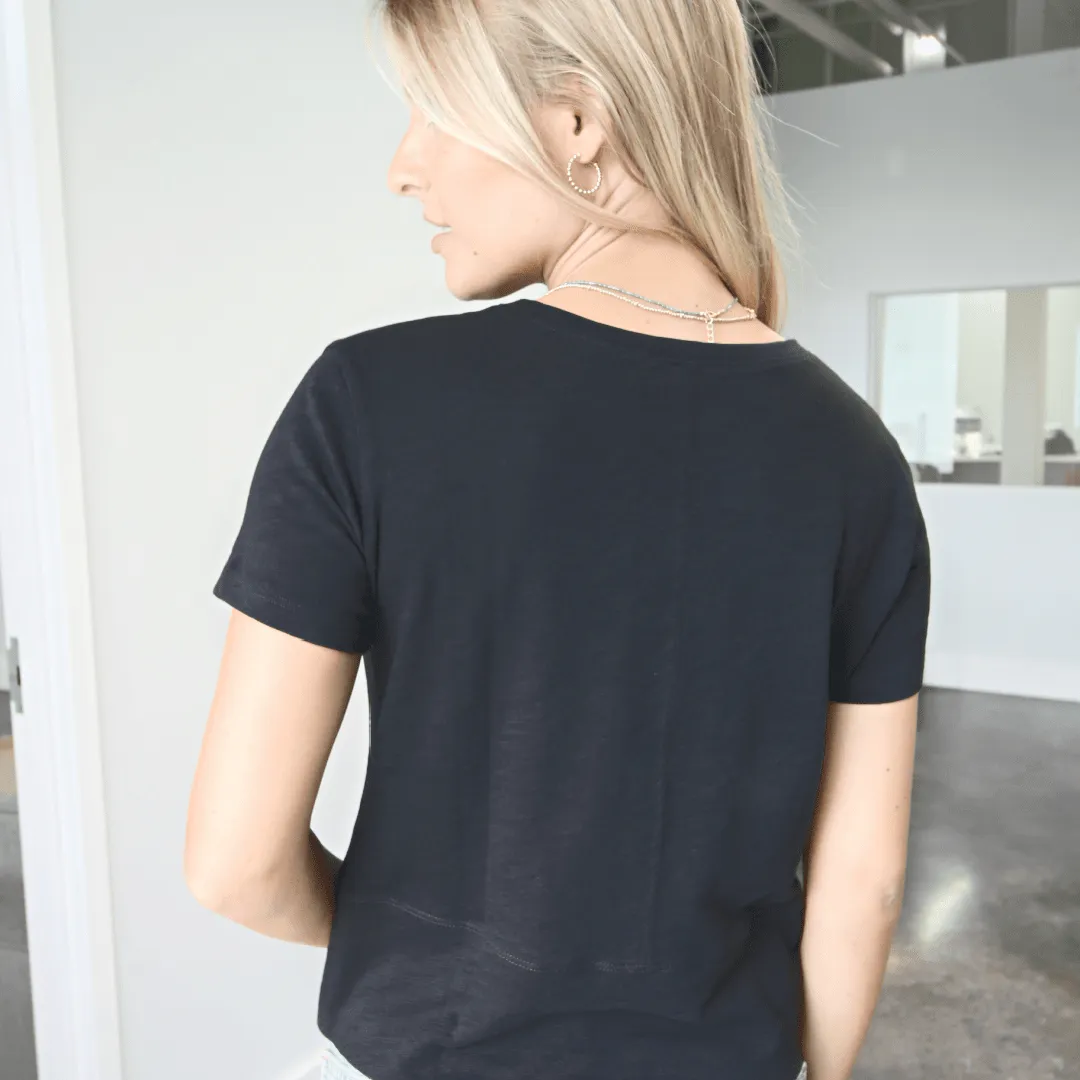 Celia Perfect Length Tee in Black - Short Sleeve