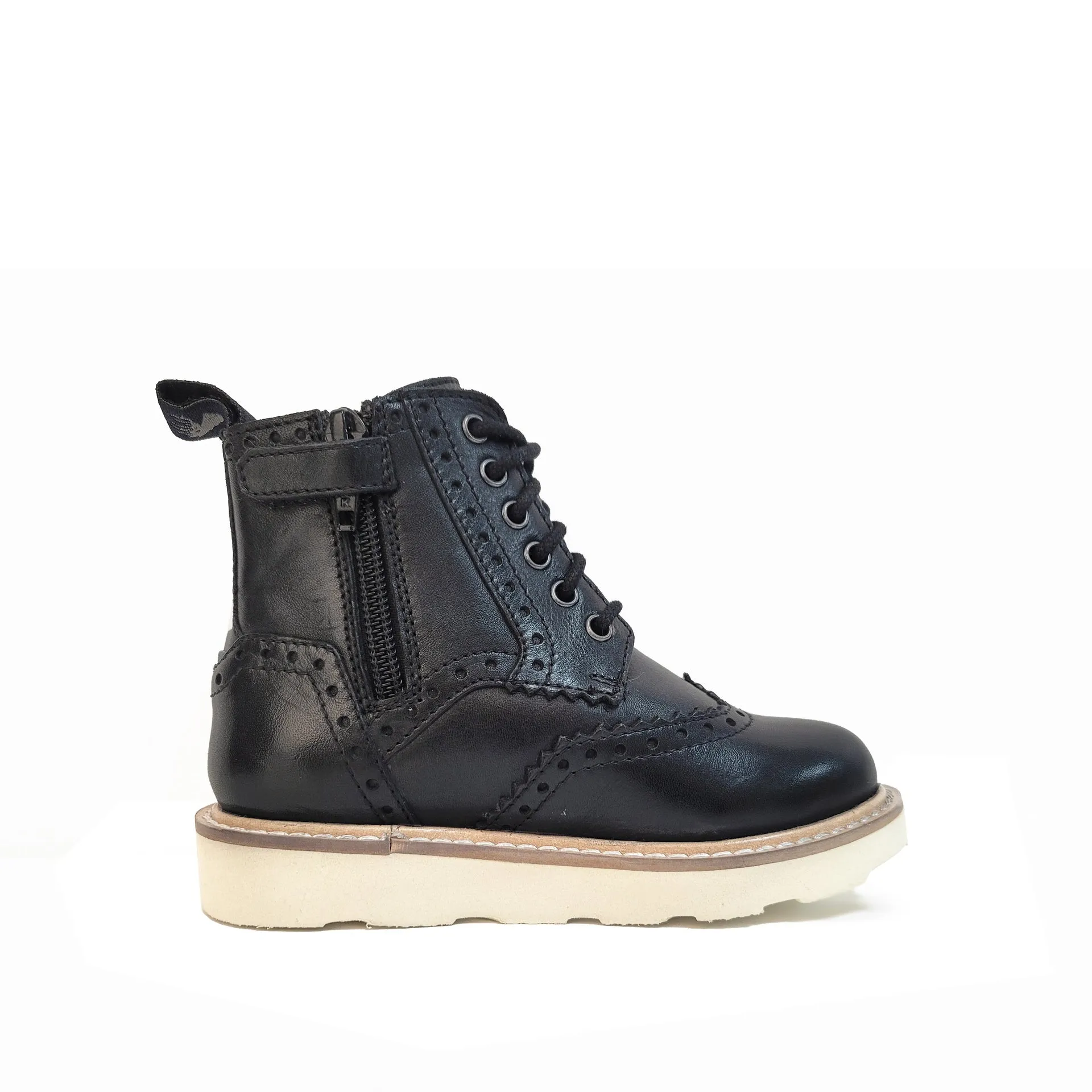 Children's Brooke Black Brogue Boot