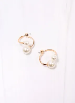 Coltrane Peekaboo Pearl Hoop Earring GOLD