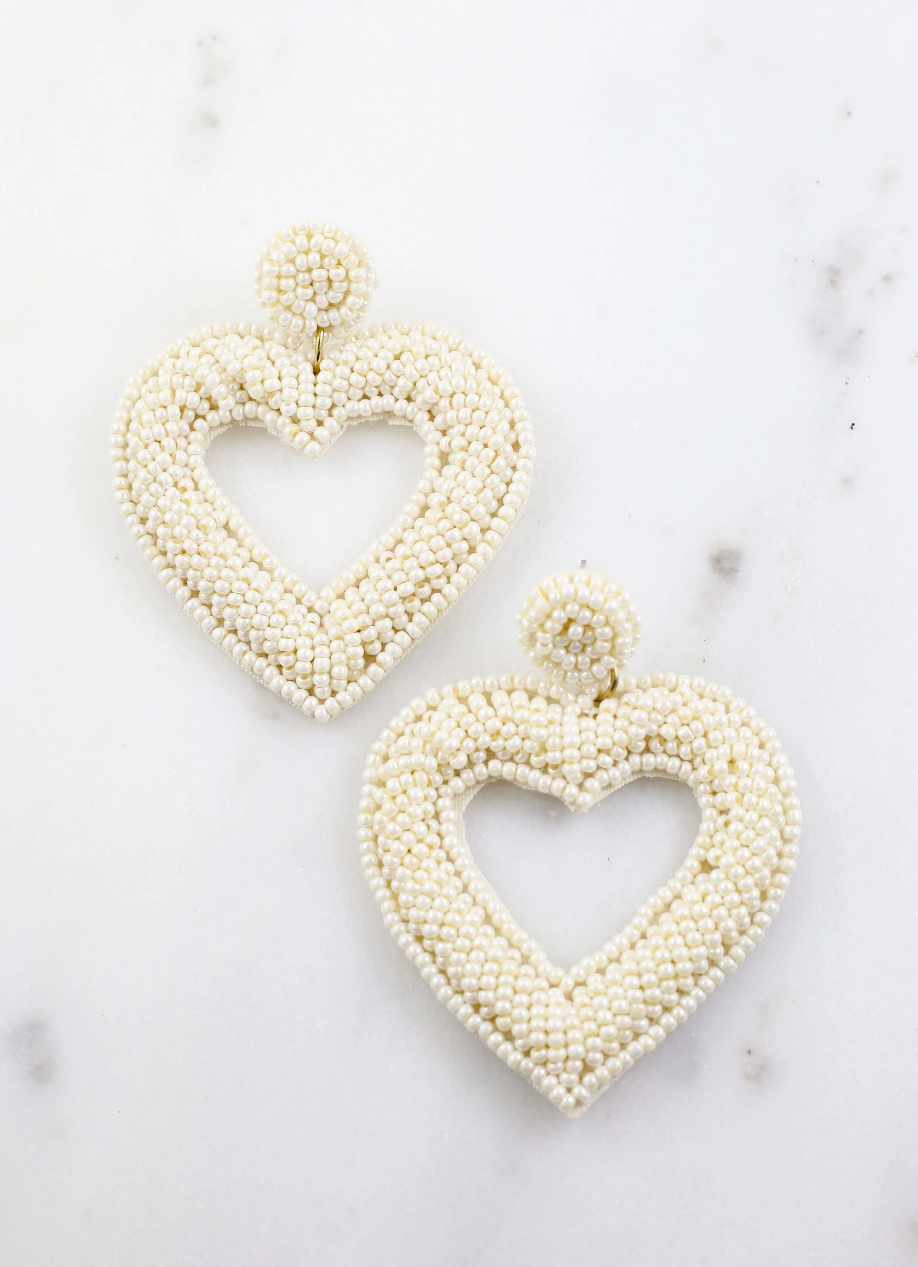 Cupid Open Heart Earring IVORY