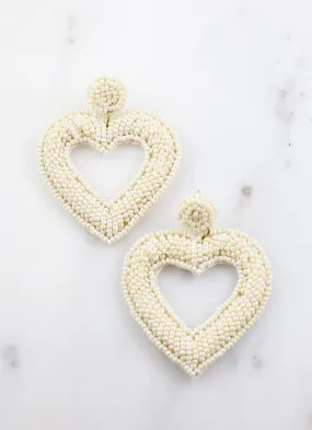 Cupid Open Heart Earring IVORY