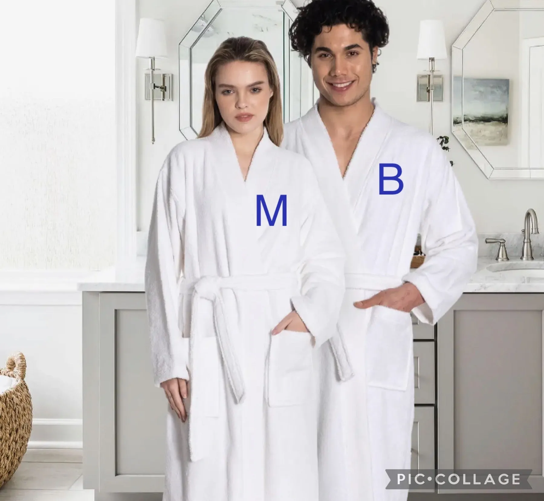 Custom Unisex White Plush Terry Robe