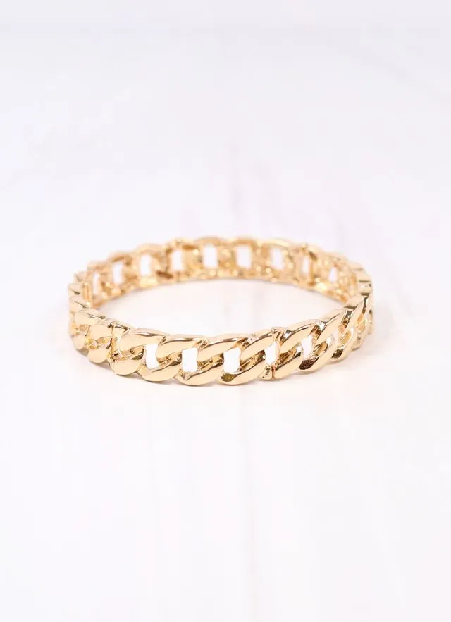 Davenport Link Stretch Bracelet GOLD