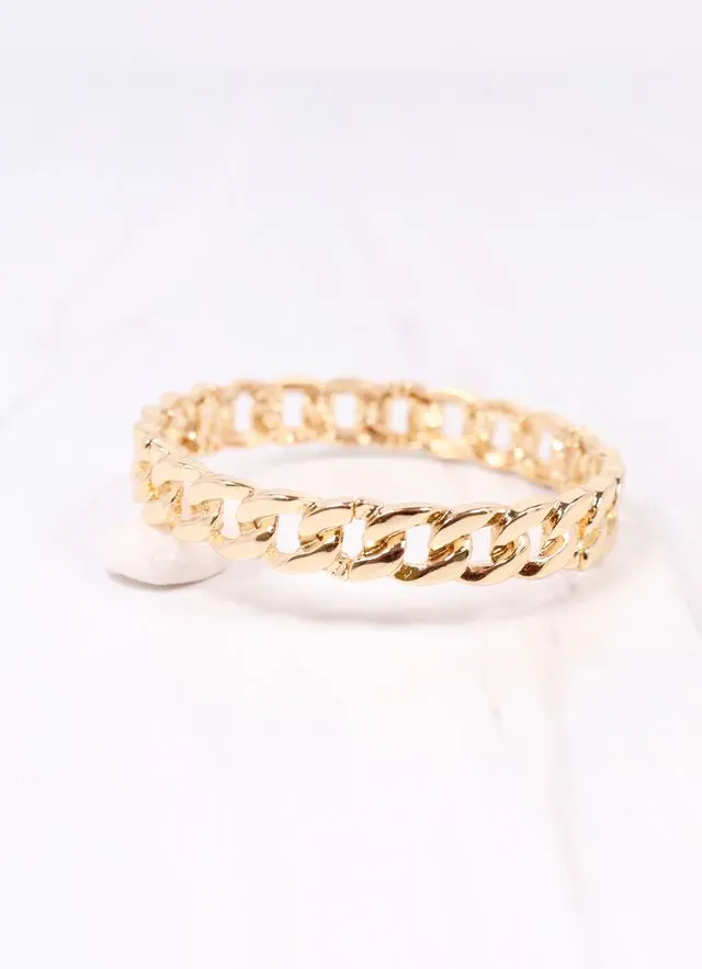 Davenport Link Stretch Bracelet GOLD