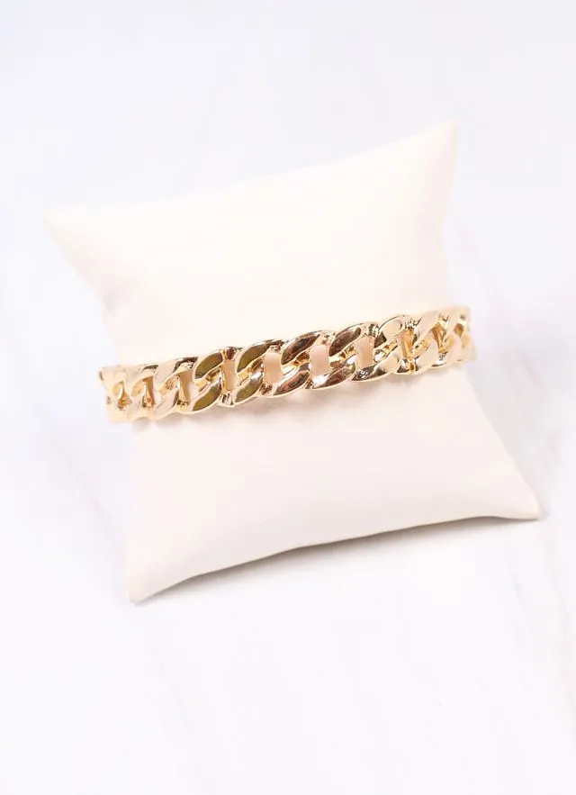 Davenport Link Stretch Bracelet GOLD