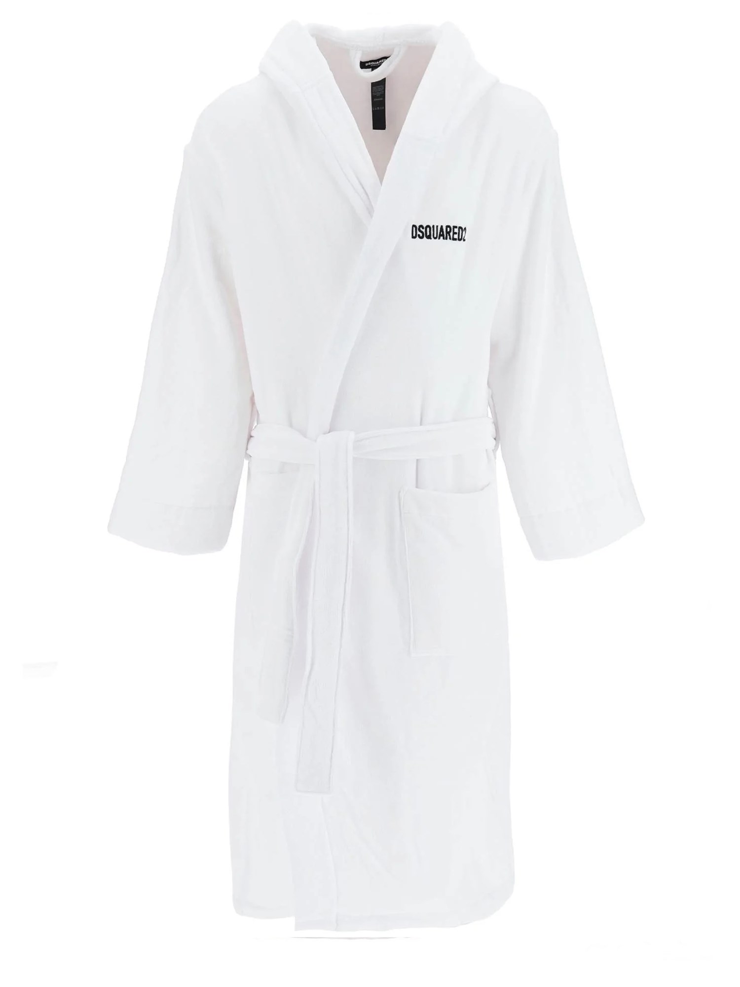 DSQUARED    COTTON BATHROBE WITH LOGO