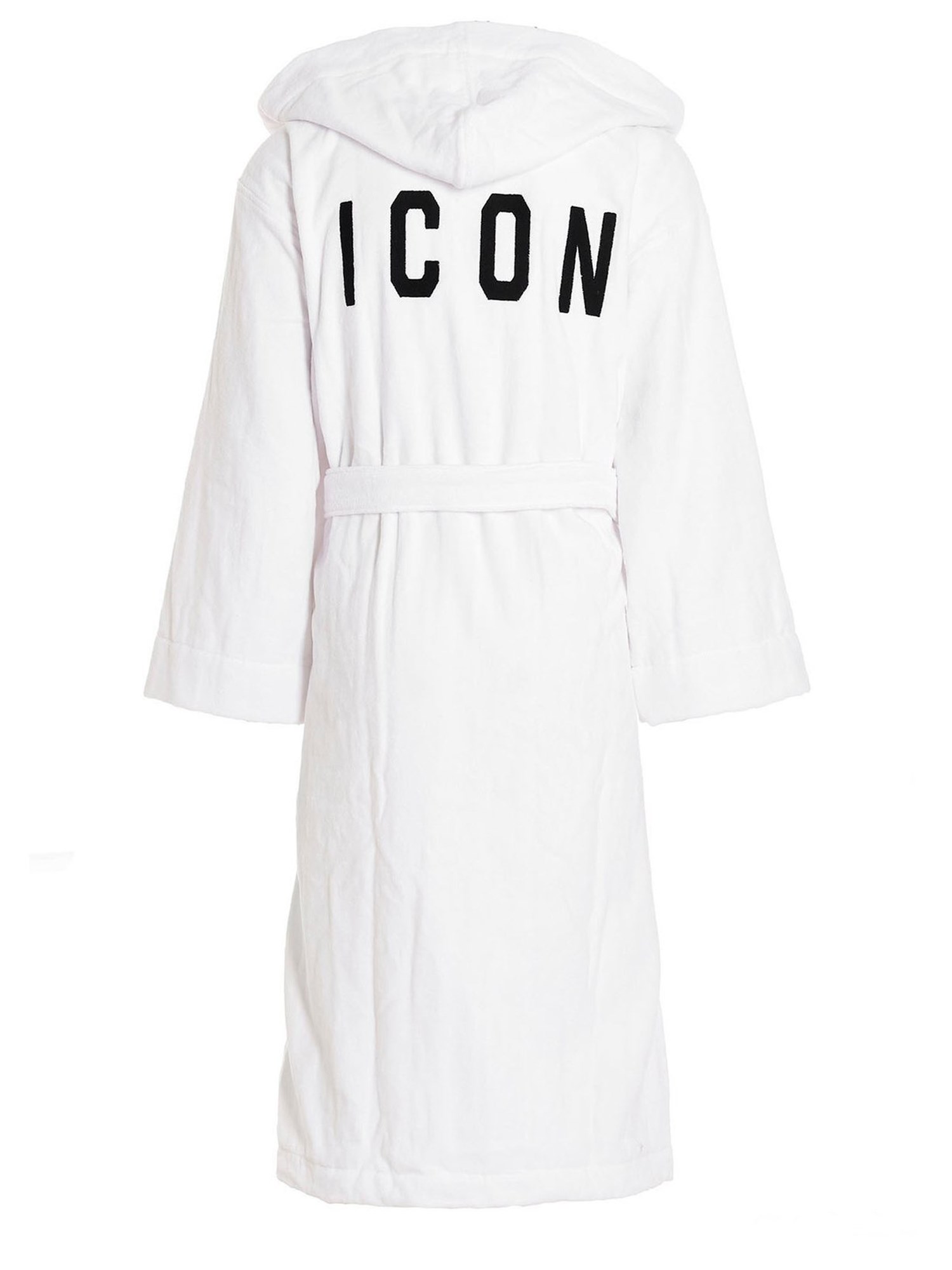 DSQUARED    COTTON BATHROBE WITH LOGO