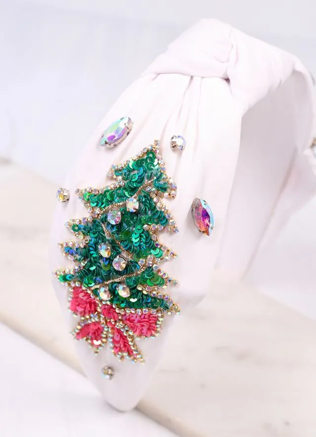 Enchanting Christmas Tree Headband WHITE