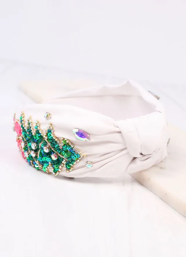 Enchanting Christmas Tree Headband WHITE