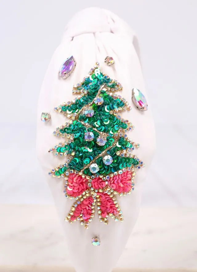 Enchanting Christmas Tree Headband WHITE