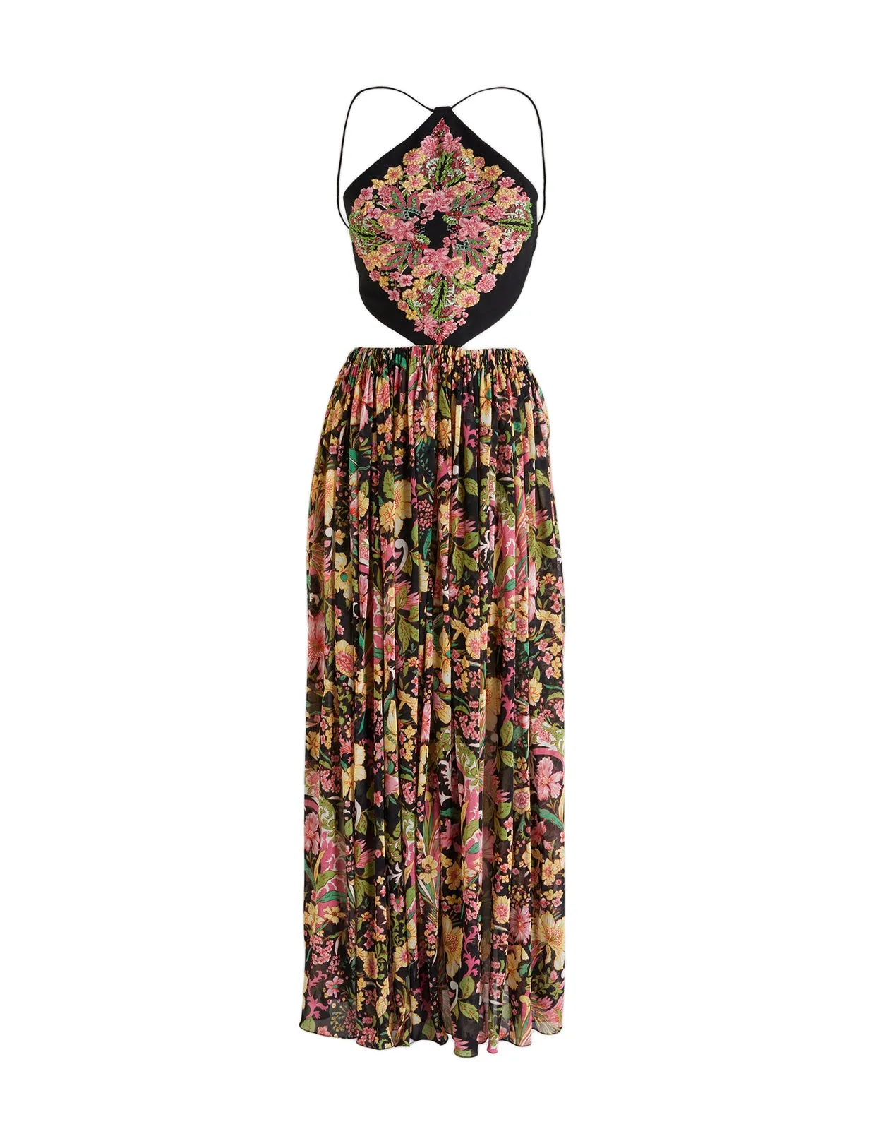 Etro Floral Printed Open-Back Dress