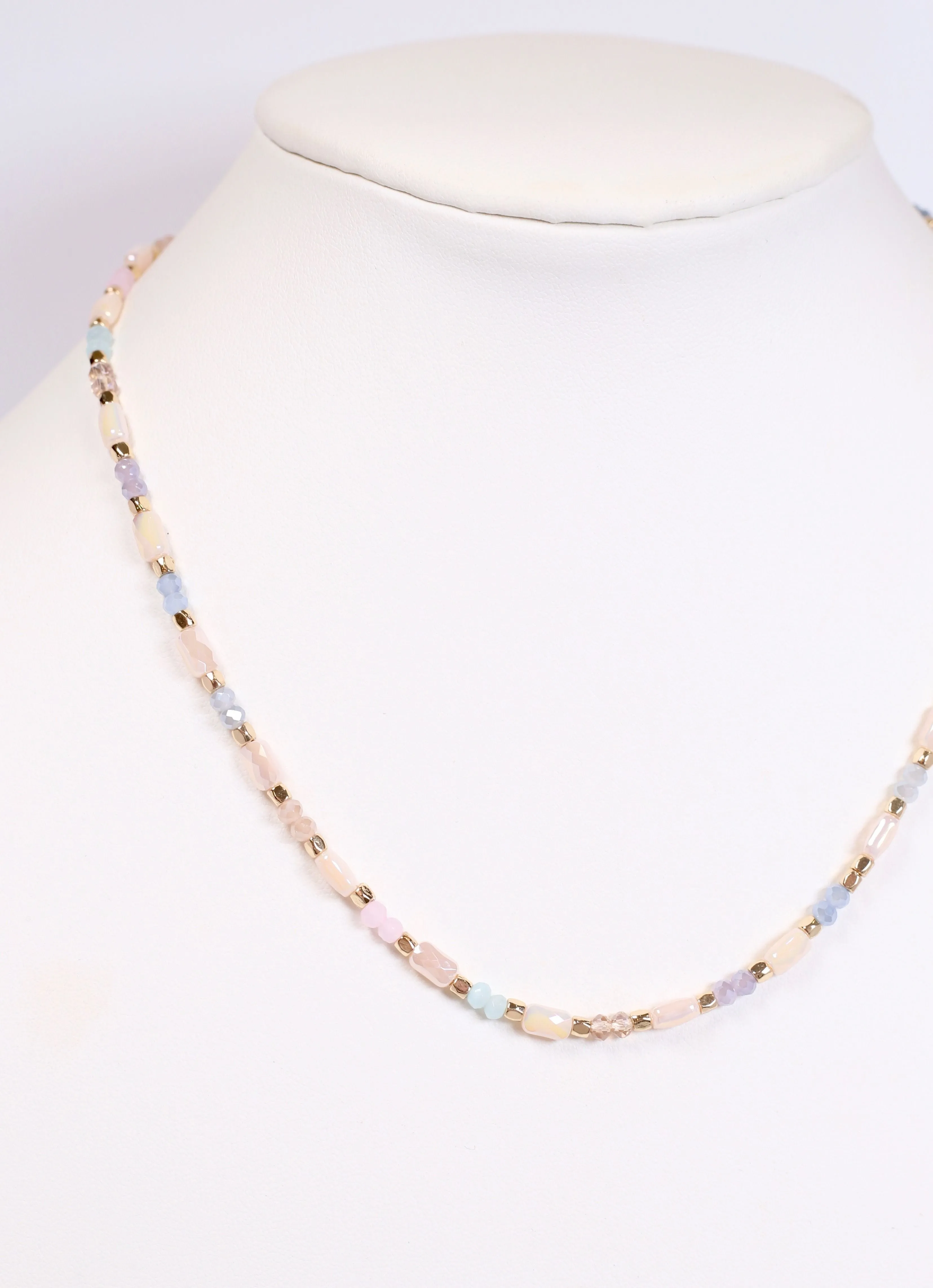 Evanston Glass Bead Necklace PASTEL MULTI