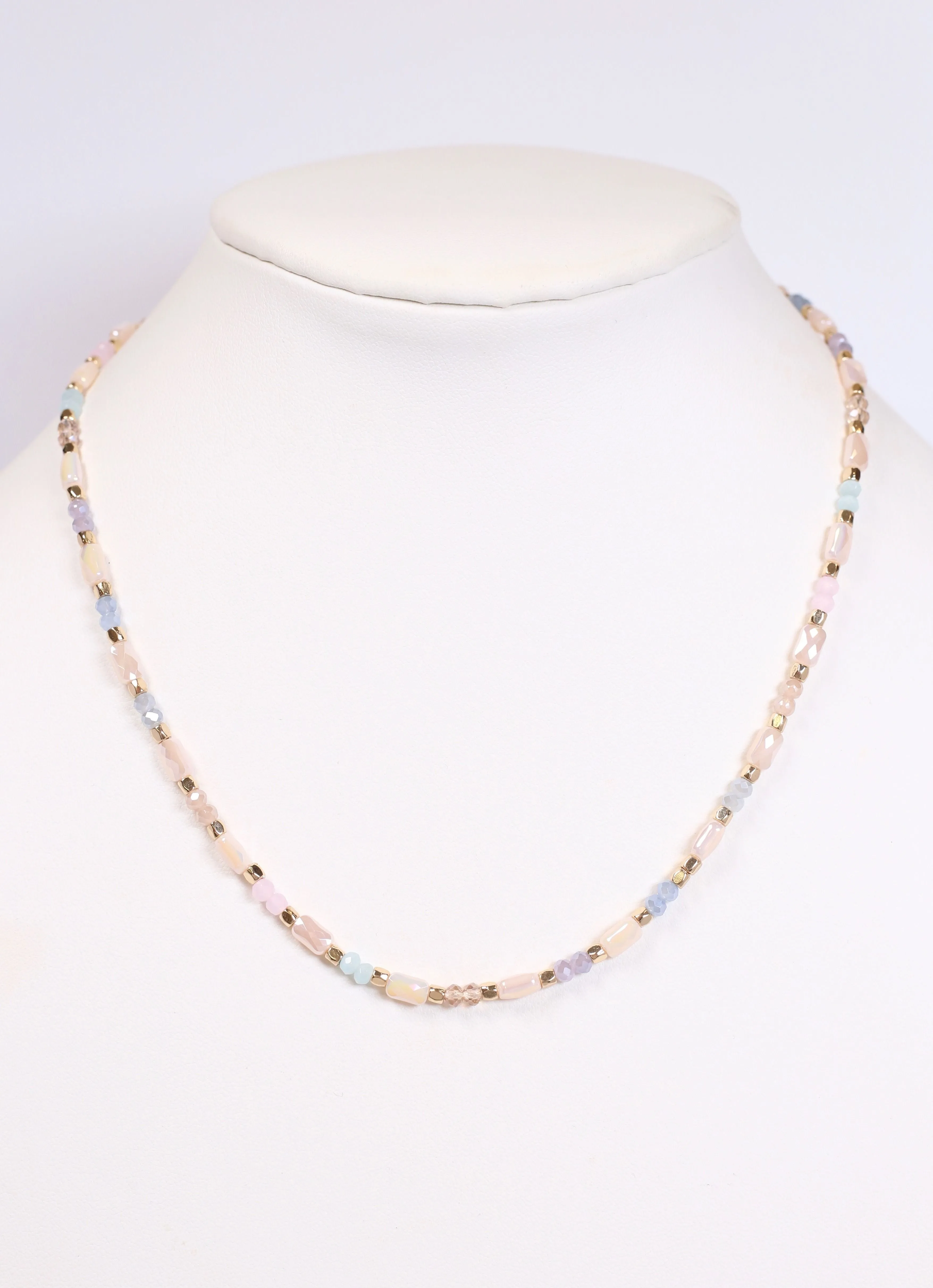 Evanston Glass Bead Necklace PASTEL MULTI