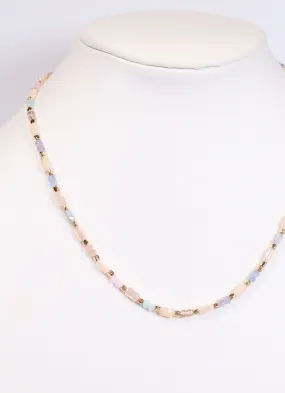 Evanston Glass Bead Necklace PASTEL MULTI