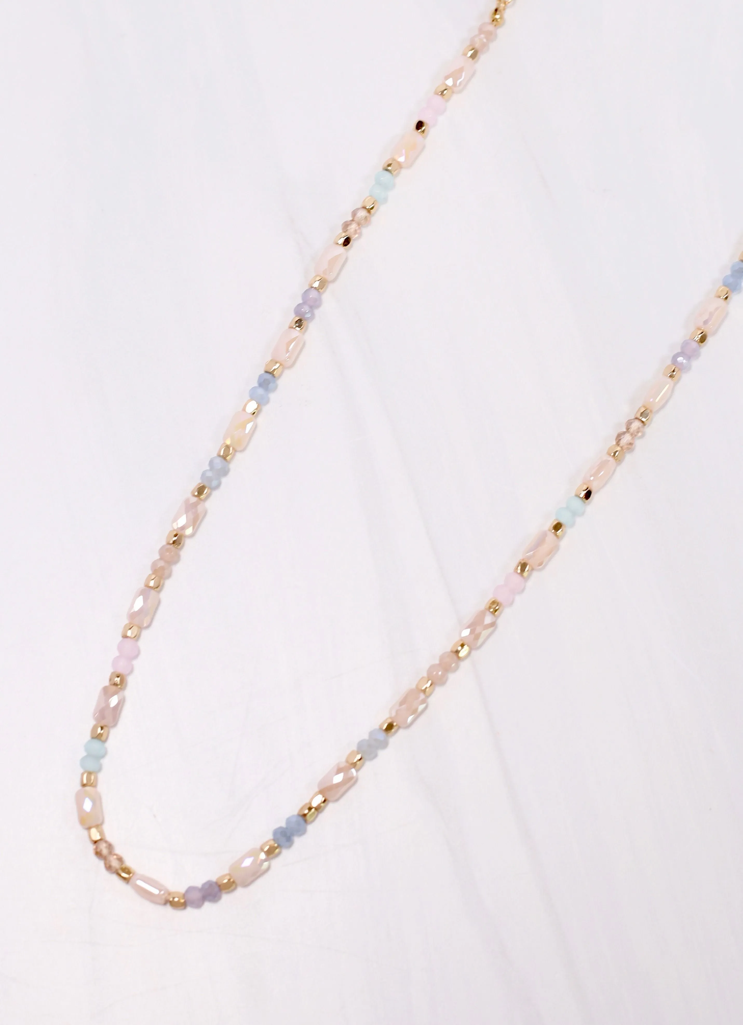 Evanston Glass Bead Necklace PASTEL MULTI