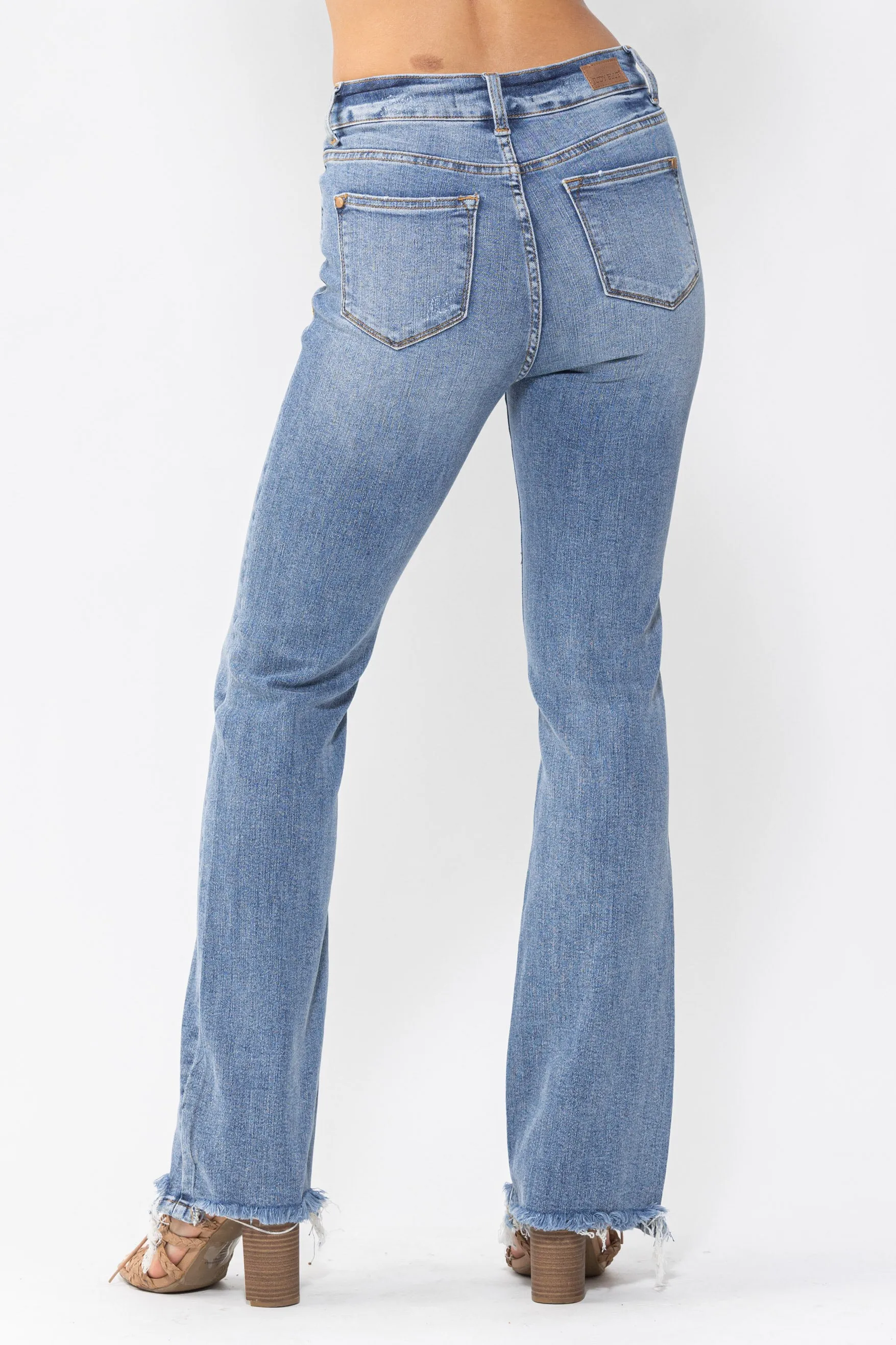 FINAL SALE - Judy Blue Raw Hem Boot Cut Jean