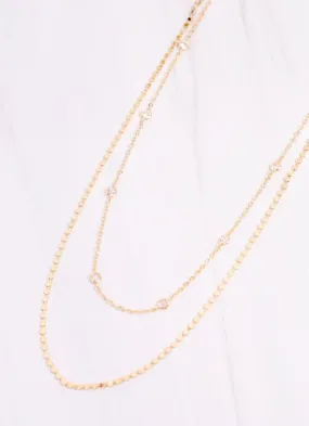 Fremen Layered CZ Necklace GOLD