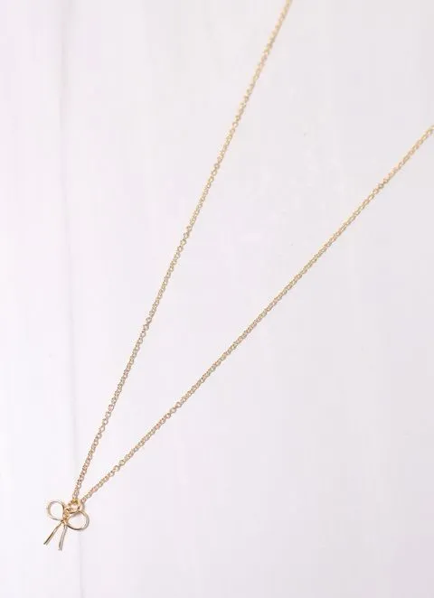 Genevieve Bow Necklace GOLD