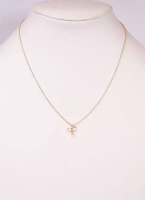 Genevieve Bow Necklace GOLD