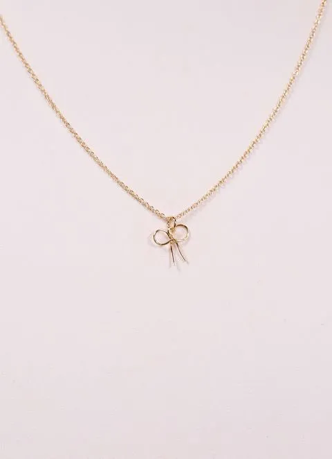 Genevieve Bow Necklace GOLD