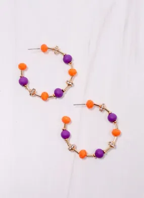 Gerald Beaded Hoop Earring ORANGE PURPLE