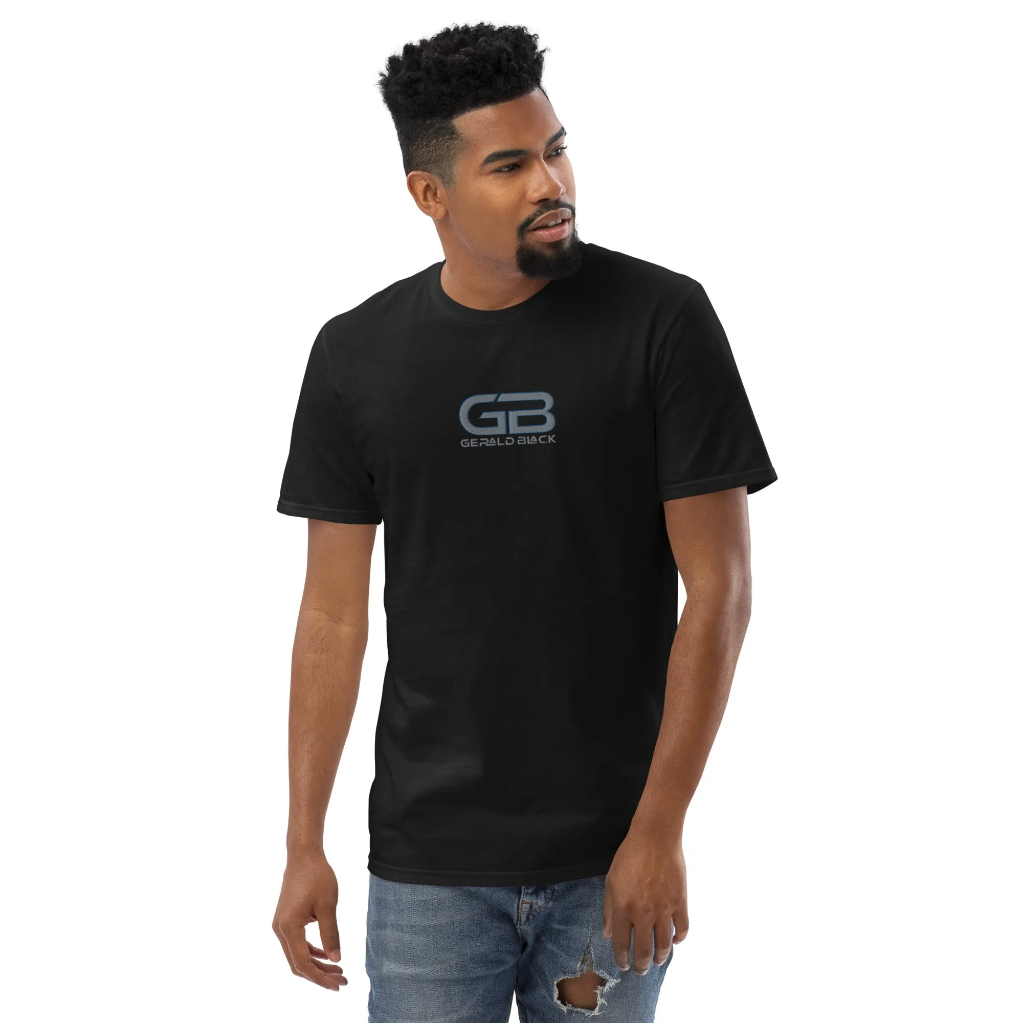 Gerald Black Embroidery Short-sleeve T-Shirt for Men and Women