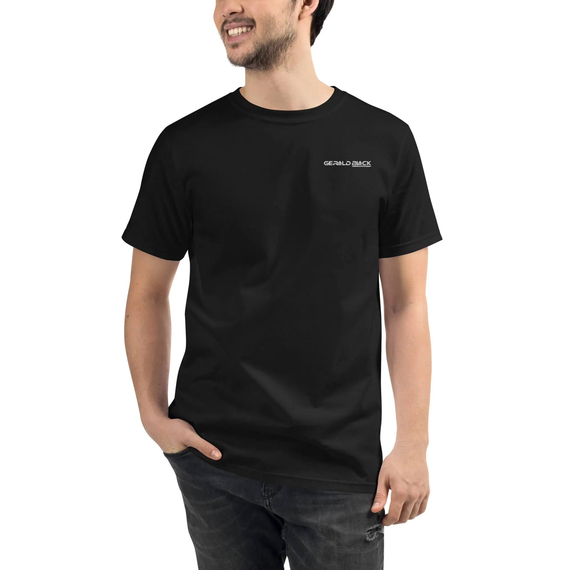 Gerald Black Organic Cotton Black Statement T-Shirt for Men and Women