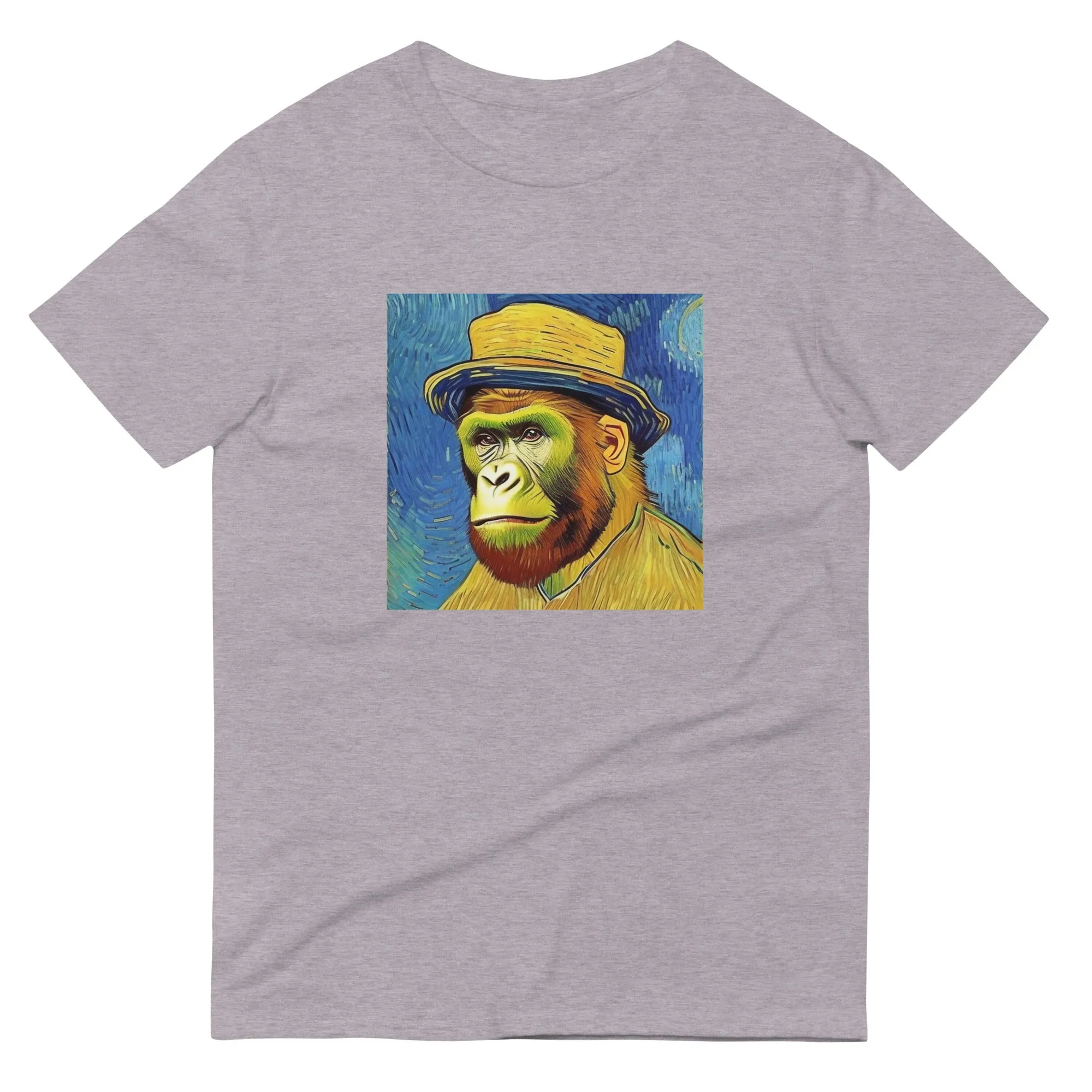 Gerald Black Short Sleeve Artful Gorilla Print T-Shirt for Men and Women