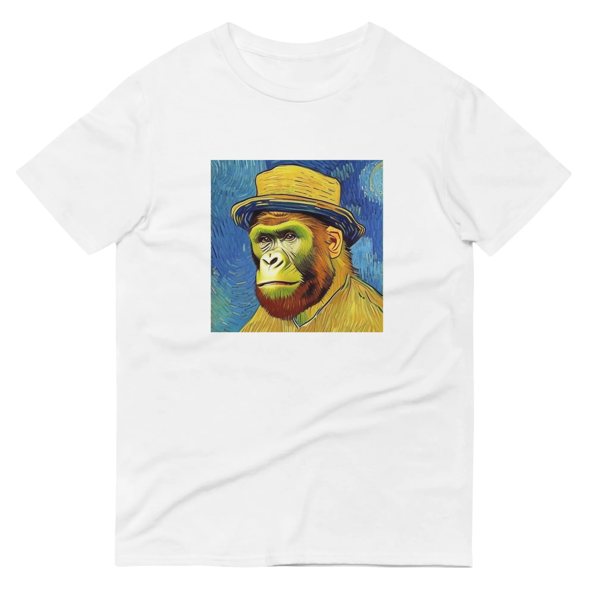 Gerald Black Short Sleeve Artful Gorilla Print T-Shirt for Men and Women