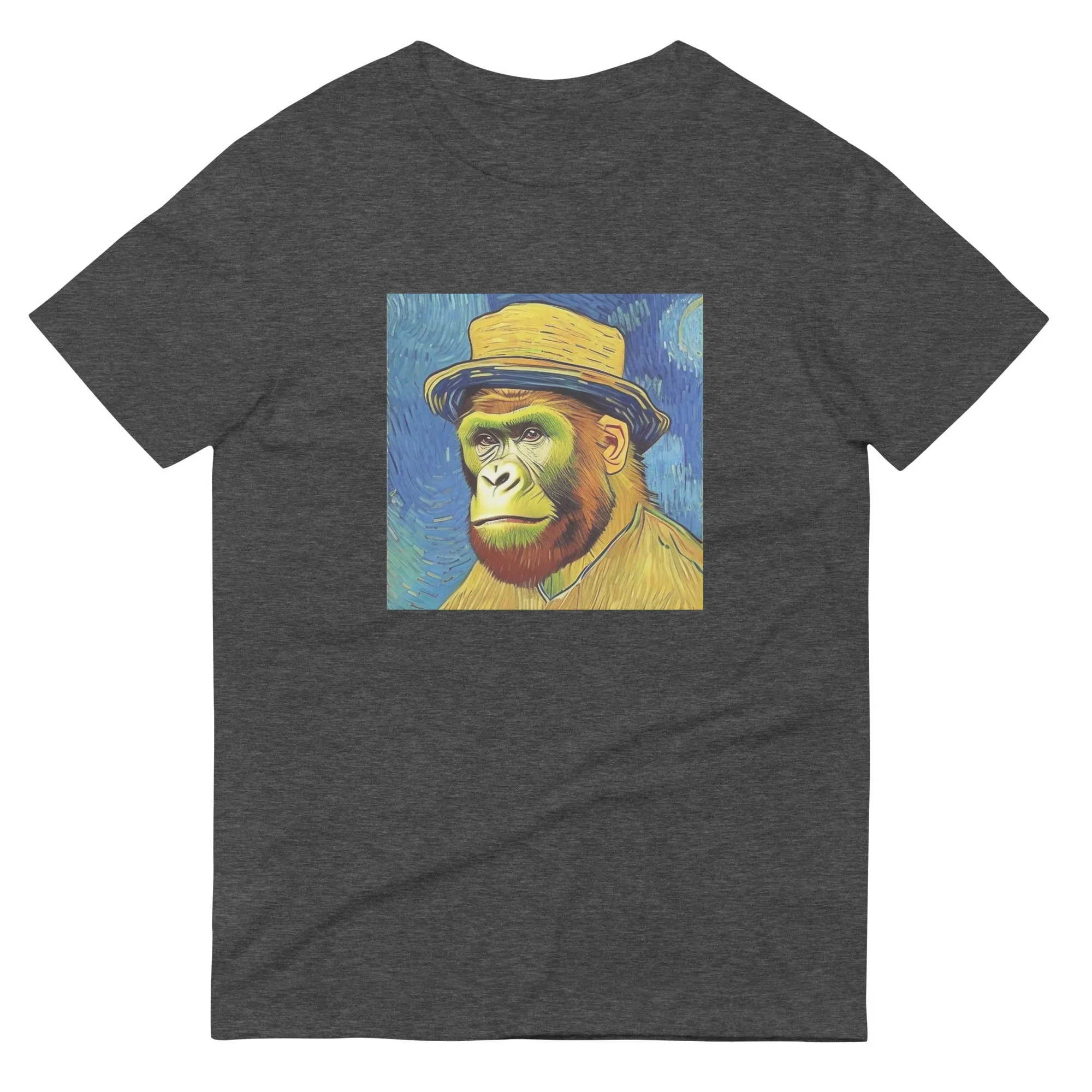 Gerald Black Short Sleeve Artful Gorilla Print T-Shirt for Men and Women